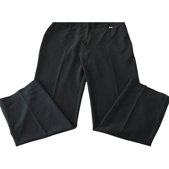 ANNE KLEIN HI-RISE STRAIGHT LEG ZIP-UP PANTS, WOMENS, 12, BLACK-CASUAL TO DRESSY - Picture 7 of 12